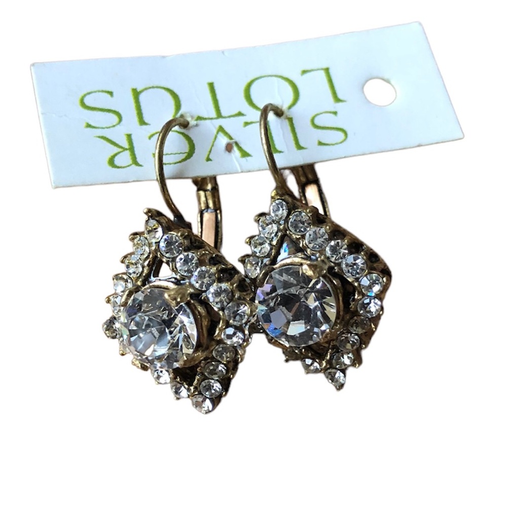 Vintage Style Faux Diamond Earrings